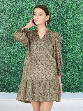 Joy Joy Corduroy Floral Dress